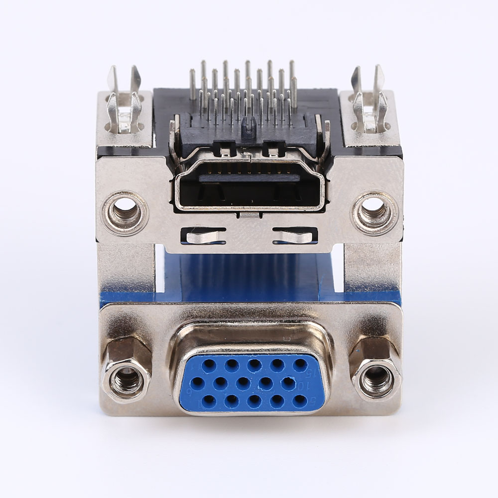 Double D-SUB VGA+HDMI 15 Pin Connector