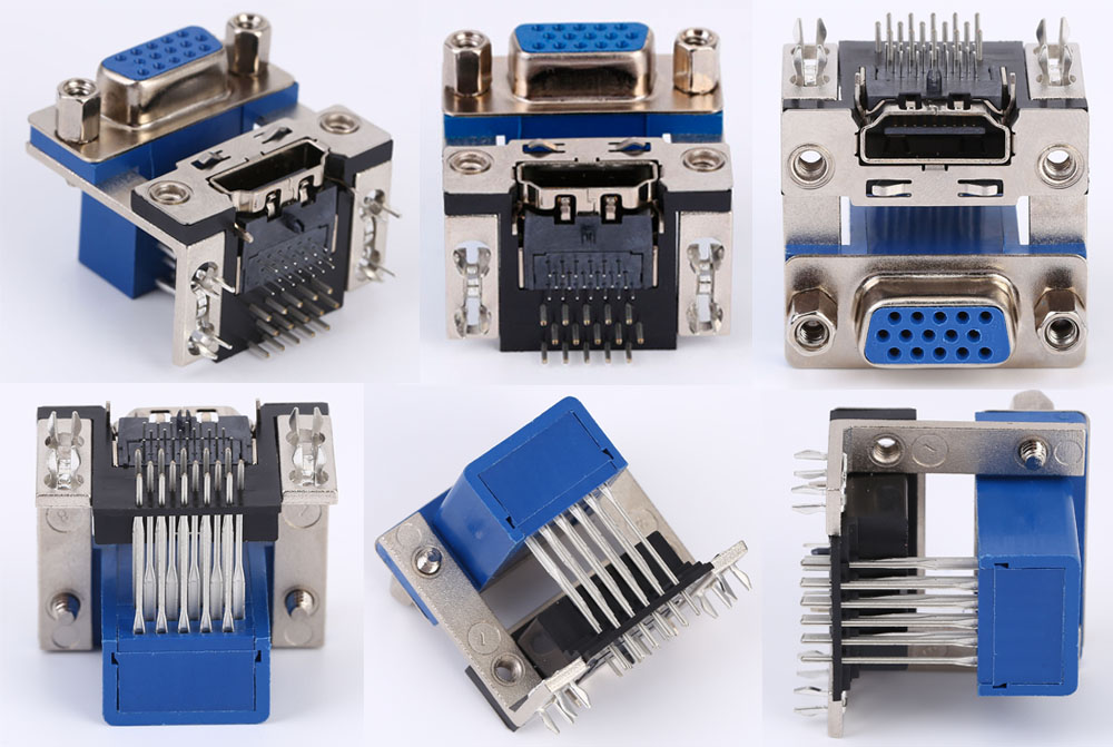 Yoda Double D-SUB VGA+HDMI 15 Pin Connector